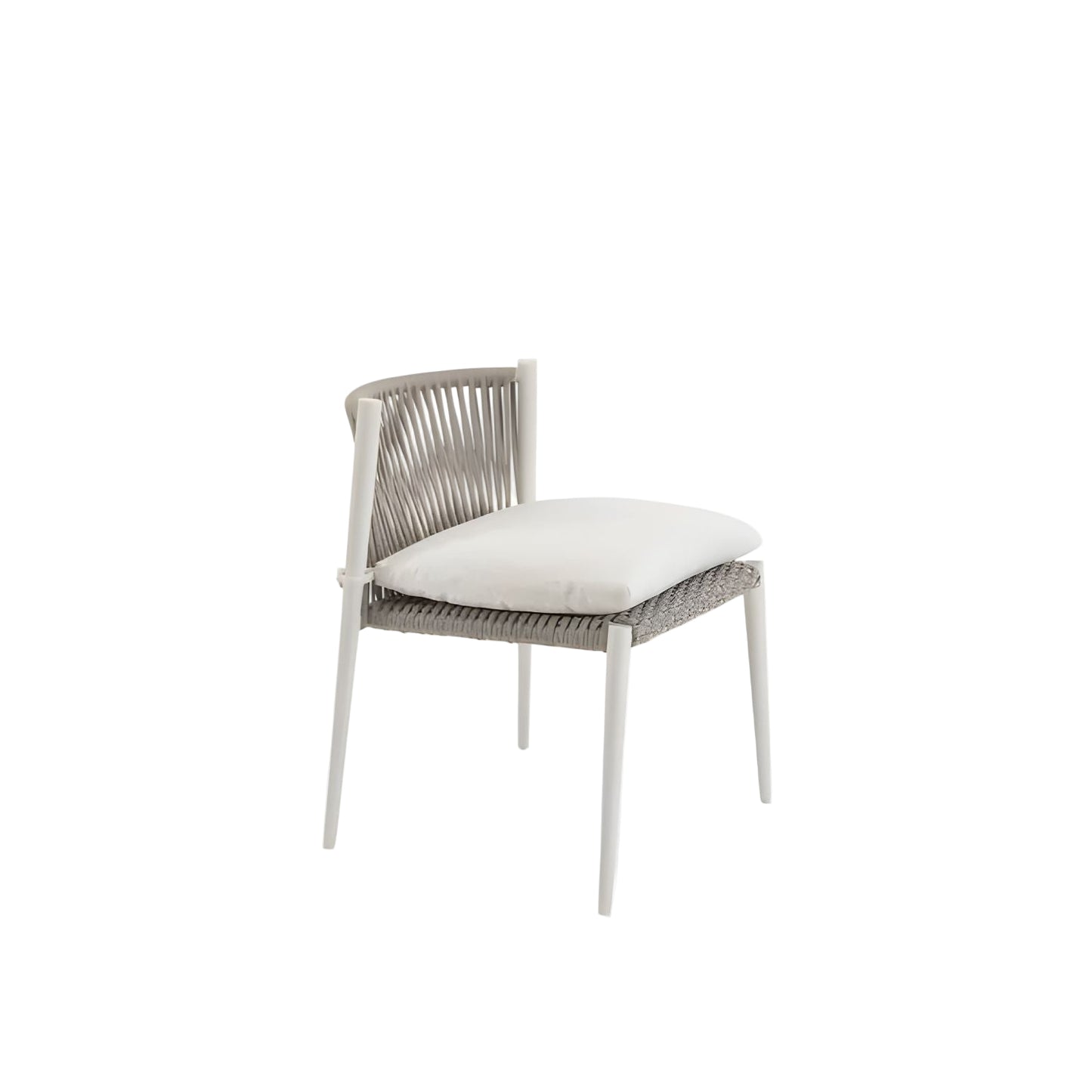 Chair with white cushion on a white background