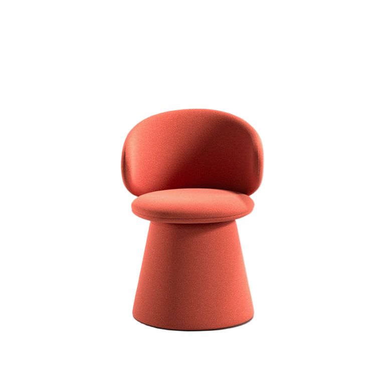 Modern orange chair on a white background