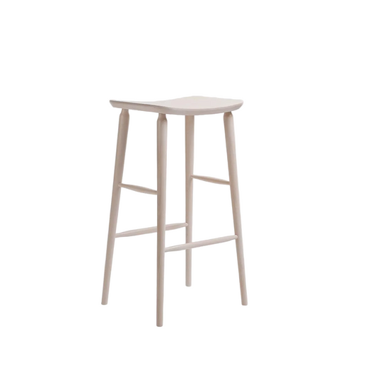 Light wooden bar stool on a white background