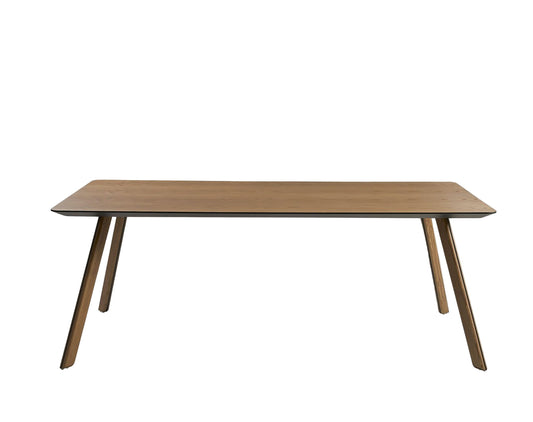 Wooden table on a white background