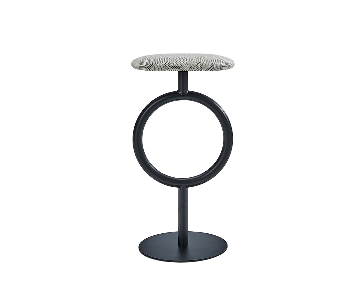 Modern stool with circular design on a white background