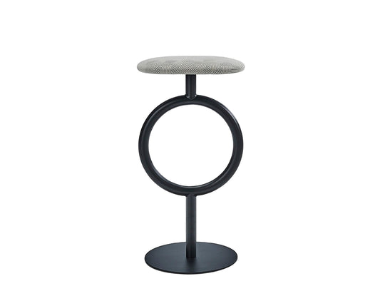 Modern stool with circular design on a white background