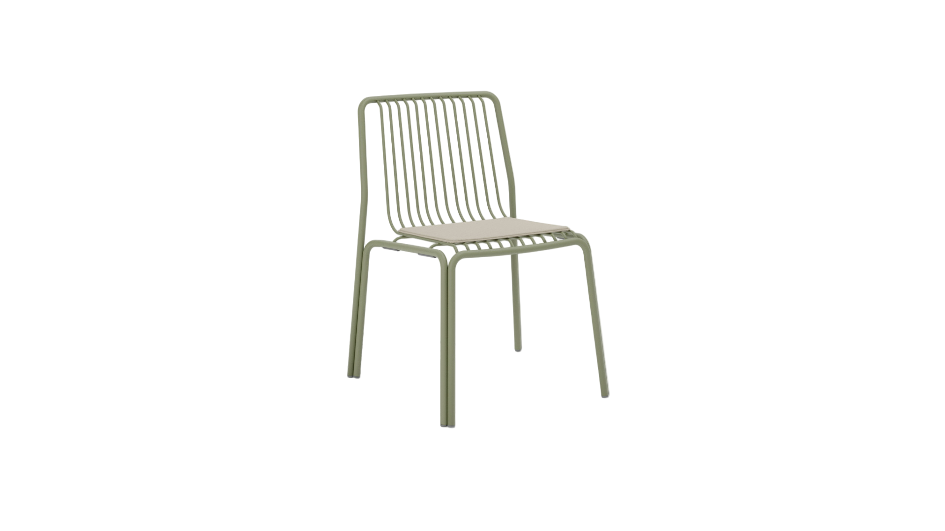 Modern green chair on a white background