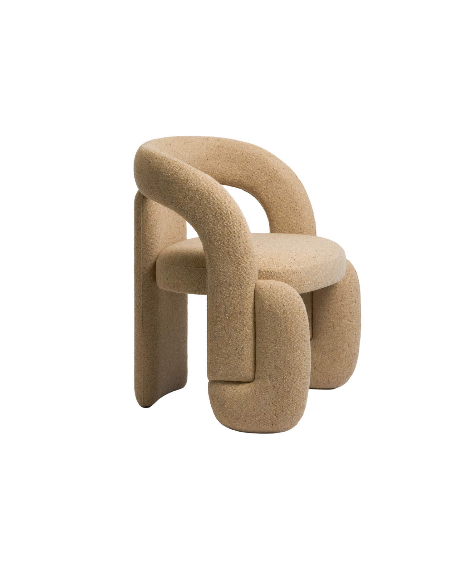 Beige chair with modern design on a white background